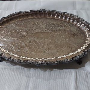 Silver Plated, Sheridan Footed Serving Tray